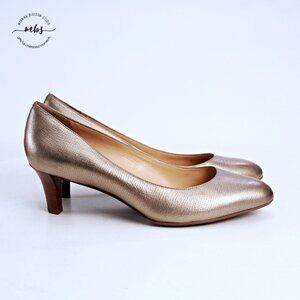 Cole Haan x Nike Air Hana Leather Heel Pumps Gold Women 8.5